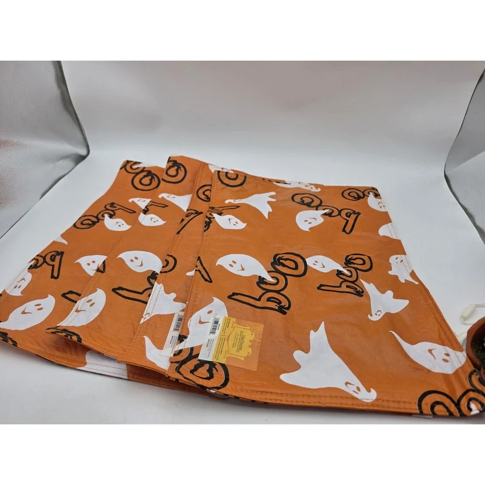 Vintage Nos Lot Of 4 Halloween Ghost BOO Vinyl Placemats